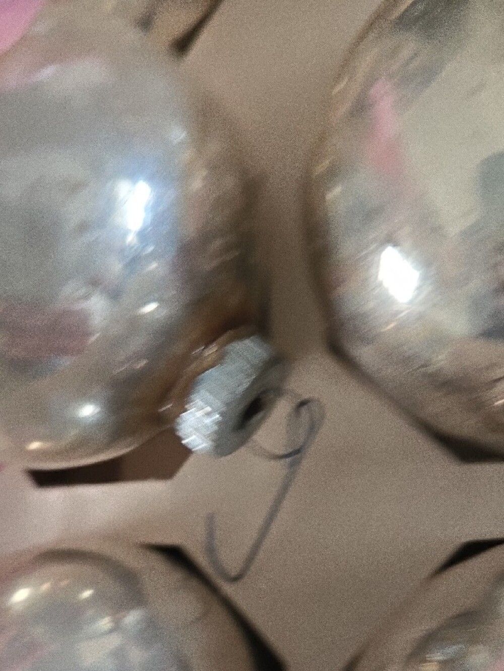 Vintage Shiny Brite Silver Glass Christmas Ornaments 1950's - Picture 10 of 10